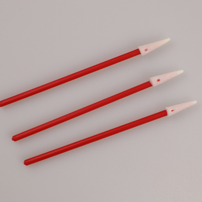 3“ Cleanroom Pluksel - vrije Gerichte Schuimzwabber met Rood Handvat