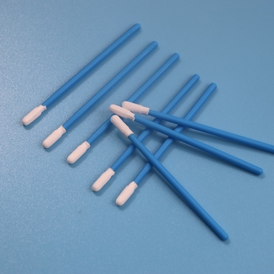 TX743 het blauwe Cleanroom van de Handvatprecisie Schoonmakende vrije Pluksel van de Polyesterzwabber -