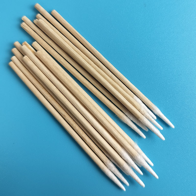 3“ Pluksel - vrij Katoen Bud Wooden Stick 1mm Micro Gerichte Katoenen Zwabber voor Fabriek het Schoonmaken