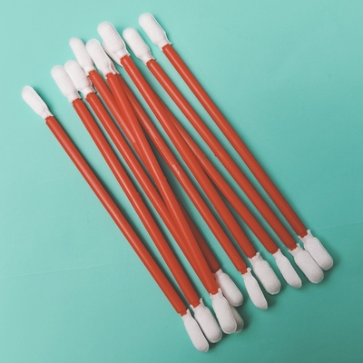Stofvrij Rood PP-Stick Dubbele End Microfiber Cleanroom Swab voor fabrieksreiniging