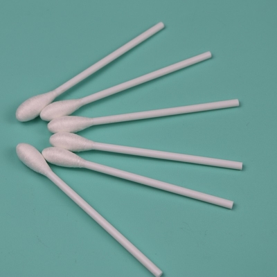 Eenmalige 9,6 mm grote ronde kop katoenen wattenstaaf applicator met plastic handvat