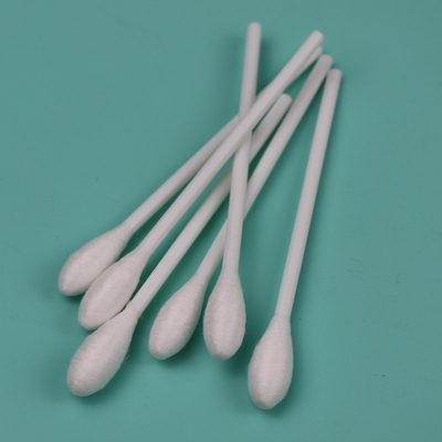 Eenmalige 9,6 mm grote ronde kop katoenen wattenstaaf applicator met plastic handvat