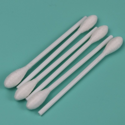 Eenmalige 9,6 mm grote ronde kop katoenen wattenstaaf applicator met plastic handvat