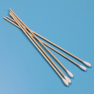 CA-006 Biologisch afbreekbare lange houten stok Cleanroom Q Tips Industrial Cotton Bud Cleaning Swab Stick