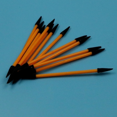 TX750 Lintvrij Oranje Handle Mini Puntige Sponge Stick Double Ended Small Cleanroom Foam Swab voor gedetailleerde reiniging