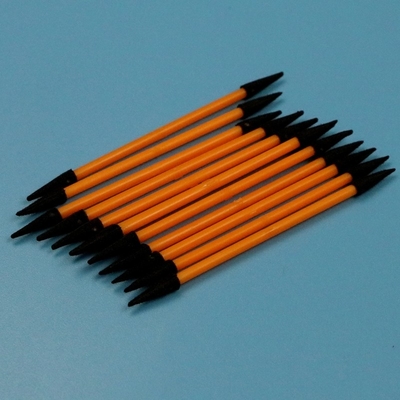 TX750 Lintvrij Oranje Handle Mini Puntige Sponge Stick Double Ended Small Cleanroom Foam Swab voor gedetailleerde reiniging