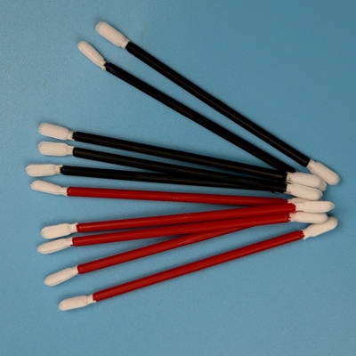 Lintvrij Zwart Handvat Dubbel Eind Cleanroom Swab Auto Reiniging Polyester Swab Stick