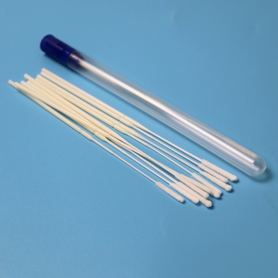 Afzonderlijk ingepakt gevlochten nylon neusswab steriele monsterverzameling swab met buis