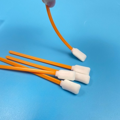 Multi-purpose 5 inch reinigingsswabs Oranje rechthoekige schuim tips Duurzame PP handgrepen Niet-vergieten ontwerp