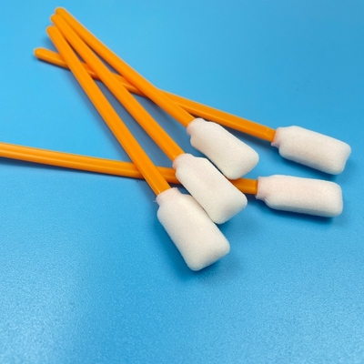 Multi-purpose 5 inch reinigingsswabs Oranje rechthoekige schuim tips Duurzame PP handgrepen Niet-vergieten ontwerp