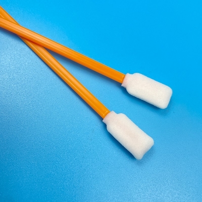 Duurzame schuimstaafjes met handvat (50 stuks) - 125 mm pluisvrije oranje/zwarte handvat sponskop voor het reinigen van gevoelige oppervlakken