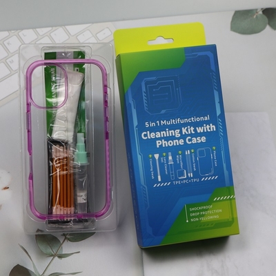 5 in 1 Telefoon Reiniger Kleine schuim Swab Screen Reiniging Kit Telefoon Reiniging Kit met telefoon hoesje