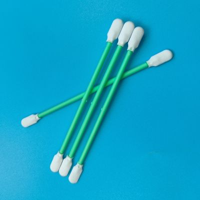 Lintvrije padelkop ESD Cleanroom Swab Optische reiniging Polyester Swab met dubbele koppen