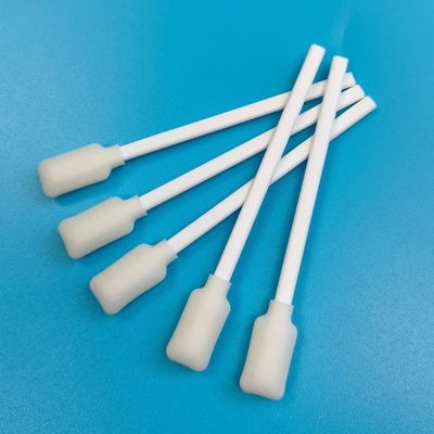Disposable White PP Stick Rectangular Sponge Stick 1ml Foam Tip Swab Applicator with Total Length 105mm