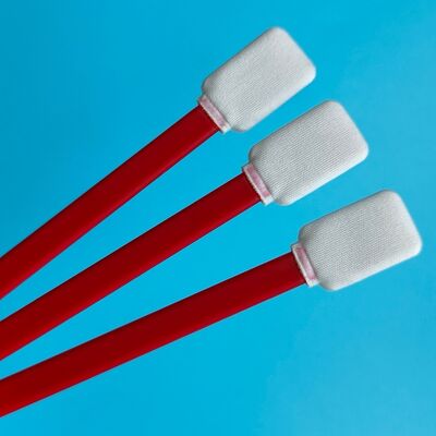 714 Lintvrij Rood Handvat Auto Reiniging Detail Swab Microfiber Swab Cleanroom Polyester Swab voor het reinigen van het oppervlak