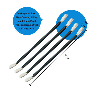 768 Lintvrij Dubbel Eind Twisted Head Polyester Swab Black Handle Cleanroom Detail Swab voor nauwkeurig reinigen