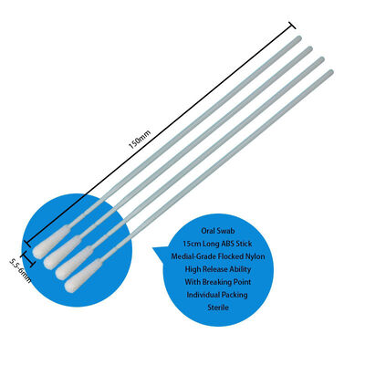 Wegwerp ABS-staafje, bevlokte nylon bemonsteringsswab, orale swab, steriele specimenverzamelingsswab met individuele verpakking