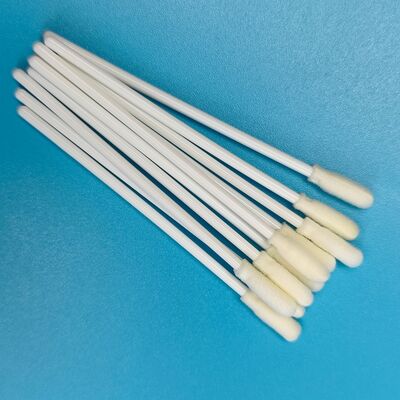 8 cm wegwerpwitte PP-stick Steriele schuimspits Swab Oppervlakte bemonstering Swab oraal Swab Proefproefverzameling Swab met individuele verpakking
