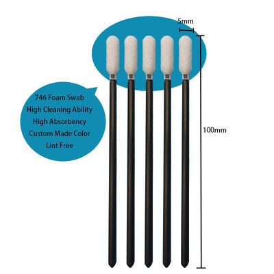 TX746 Pluisvrij wattenstaafje voor auto's met zwart handvat Sponsdetaillering Wattenstaafje van precisieschuim voor het reinigen van auto's