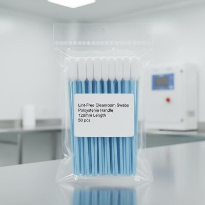 Polystyreen handvat Rectangular Foam Swabs met 128 mm lengte voor Lint-vrije cleanroom reiniging
