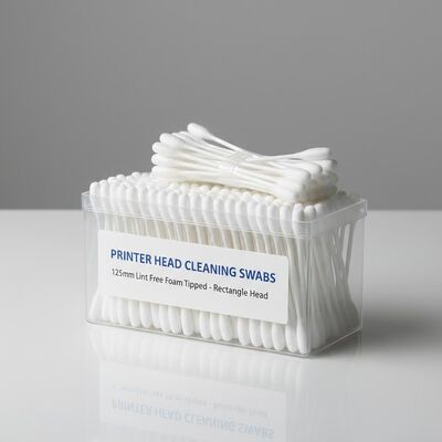 125 mm Lint Free Foam Tipped Swabs voor het schoonmaken van het printerkop Rectangle Head Cleaning Sticks