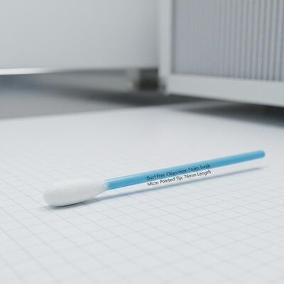 Stofvrij schoonruimte schuim zwab met micro puntige punt voor elektronische reiniging 76 mm lengte