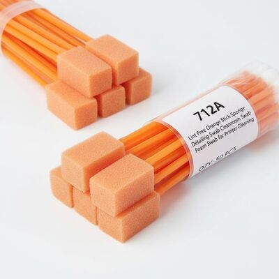712A Pluisvrije Oranje Stick Spons Detail Swab Cleanroom Swab Rechthoekige Schuim Swab voor Printerreiniging