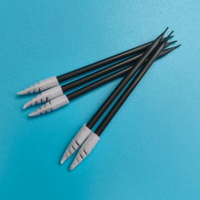 751 Pluisvrije Zwarte Handgreep Spiraal Puntige Auto Detail Swab Schuimtip Reinigingskamer Swab voor Hoofdtelefoon Reiniging