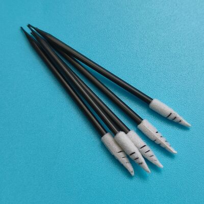 751 Pluisvrije Zwarte Handgreep Spiraal Puntige Auto Detail Swab Schuimtip Reinigingskamer Swab voor Hoofdtelefoon Reiniging