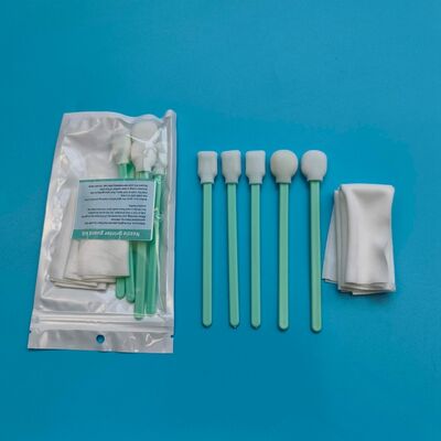 Lint Free Green Handle Soft Sponge Swab Foam Tip Detailing Swab Kit Printer Cleaning Kit with Polyester Wipes