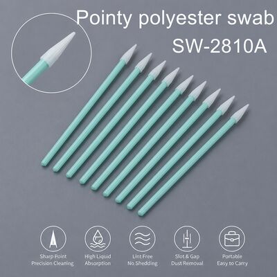 Swab van scherp punt polyester voor elektronica optische lens pcb toetsenbord gat reinigen hoge absorptie 75 mm