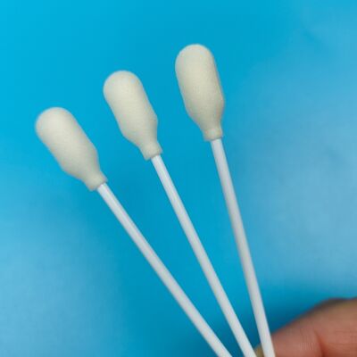 Wegwerp witte PP Stick Foam Cover katoenen spons Stick Foam Tip Swab voor medische tests