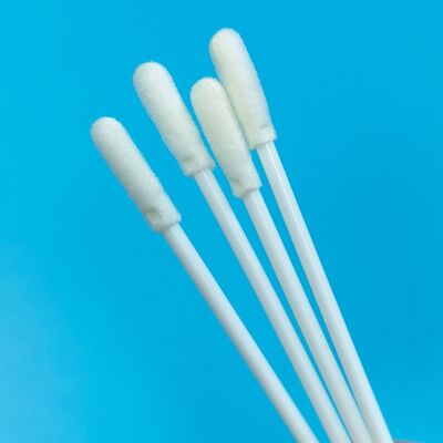 8 cm wegwerp witte PP-stick steriele schuimtip-wattenstaafje VTM-kit grieptest orale wattenstaafje milieutestwattenstaafje oppervlaktebemonsteringswattenstaafje