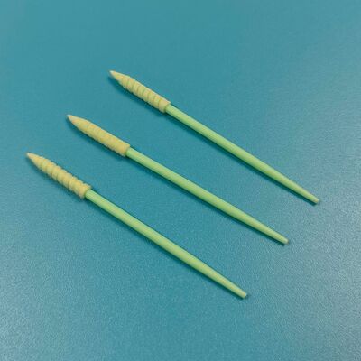 752 Groene PP Stick Pluisvrij Wattenstaafje Mini Spiraalvormige Spons Detaillering Wattenstaafje Precisie Reinigingsschuim Wattenstaafje voor Cleanroom