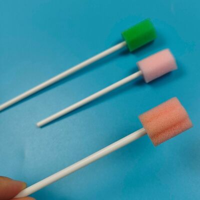 Individueel verpakte witte PP-stick mondreinigingsswab Hygiëne Bloemvormige mondverzorgingsspons Swab Tandenborstel Reinigingsswab