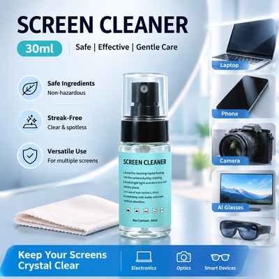 30ml-120ml Streeploze Elektronicareiniger - met Doek voor Gaming Monitor, VR Headset & Smart Glasses