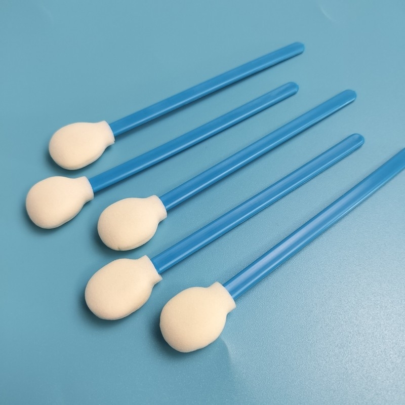 Lintvrije industriële reinigingsswab Blauwe stok Ronde spons swabs voor de schoonkamer