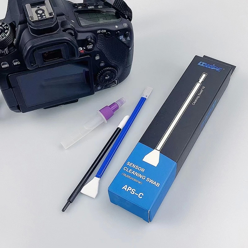 Lintvrije zachte sensorreinigingsswabs voor camera's Absorberende microfiber V-vorm Individuele verpakking