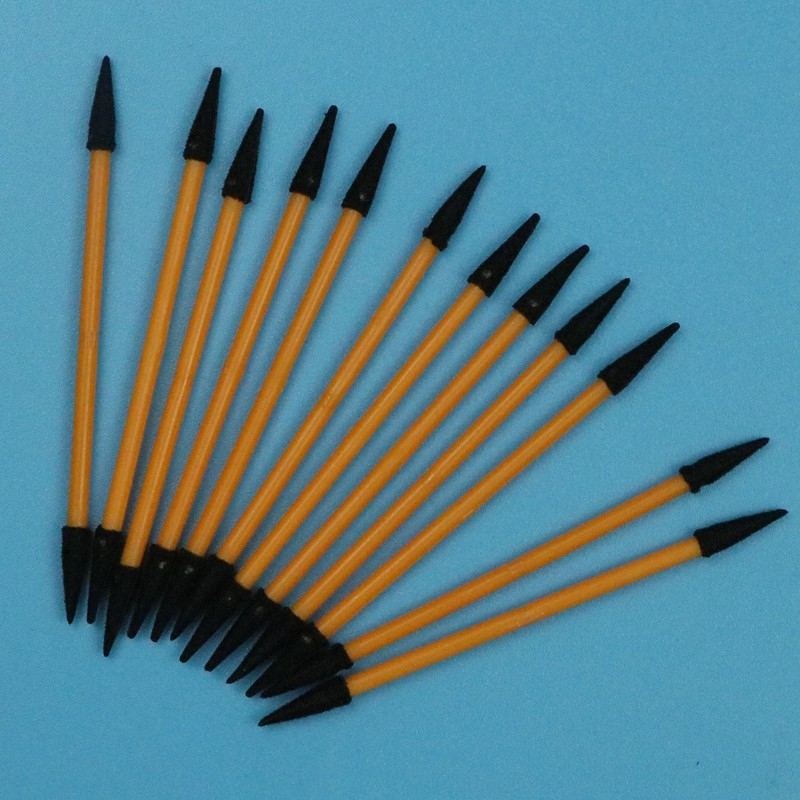 TX750 Lintvrij Oranje Handle Mini Puntige Sponge Stick Double Ended Small Cleanroom Foam Swab voor gedetailleerde reiniging