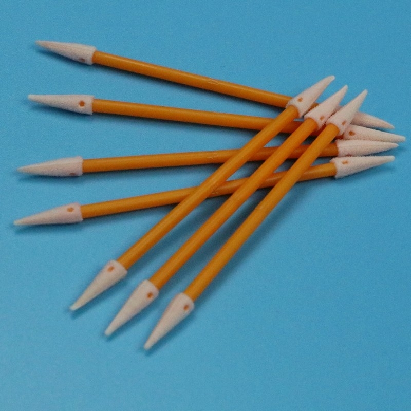 TX750 Double Ended Mini Sponge Swab Compressed Small Cleanroom Detail Foam Swab met Orange Stick