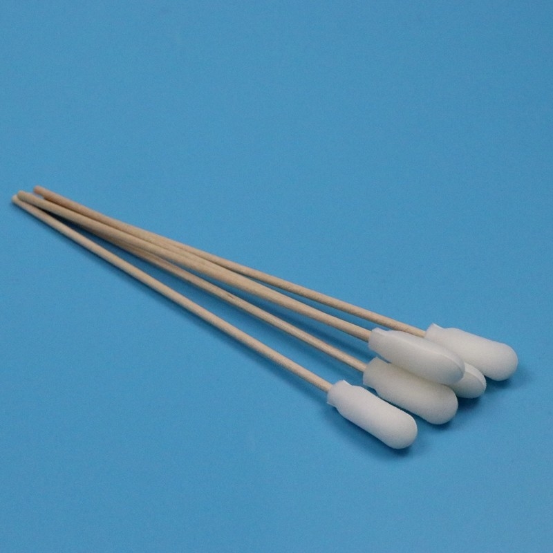 15 cm wegwerphouten stok spons stok medische schuim swab applicator met katoenen knoppen binnen