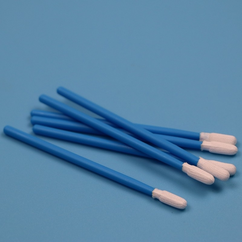 TX743 Lint-vrij gebreide kleine ESD-swab voor schoonkamer Fabriek schoonmaak polyester-swab stick