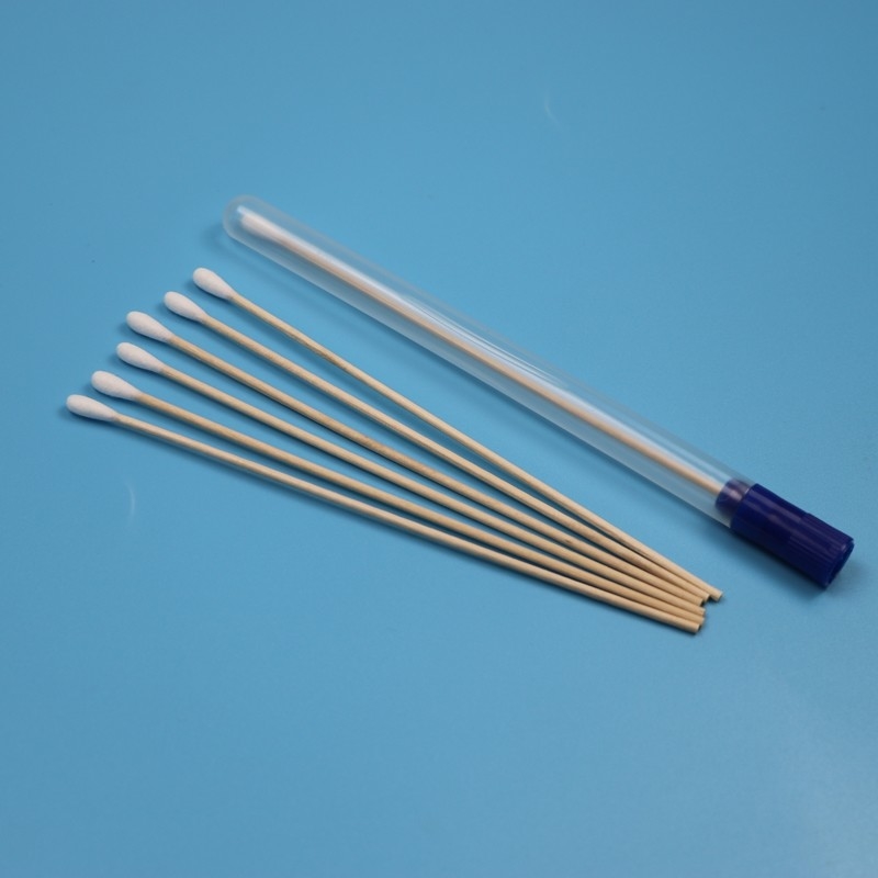 Eenmalig houten stok katoenen punt oraal swab steriele monstercollectie swab met buis VTM kit
