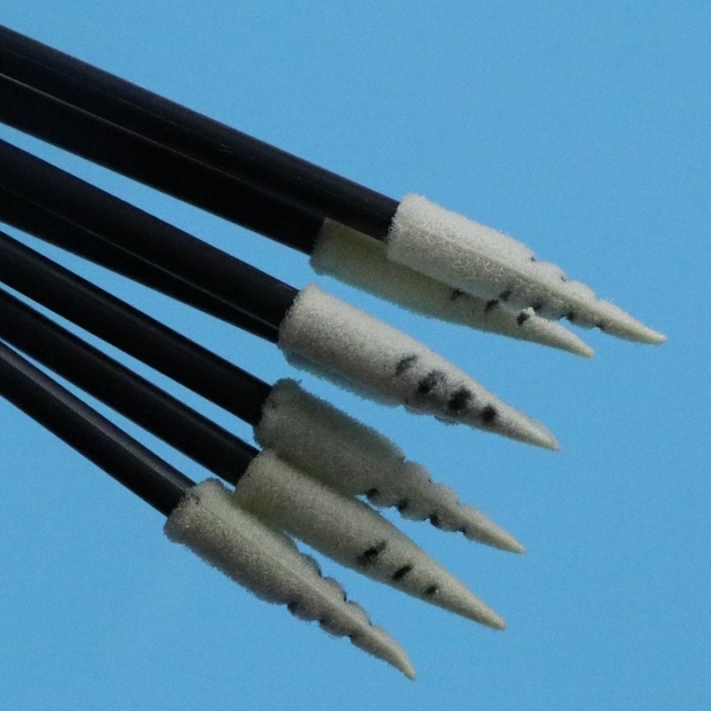 751 Lintvrij Spiraalpuntig Kleine schoonruimte Swab Auto schoonmaak schuim swab met zwart handvat