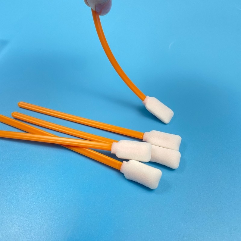 Multi-purpose 5 inch reinigingsswabs Oranje rechthoekige schuim tips Duurzame PP handgrepen Niet-vergieten ontwerp