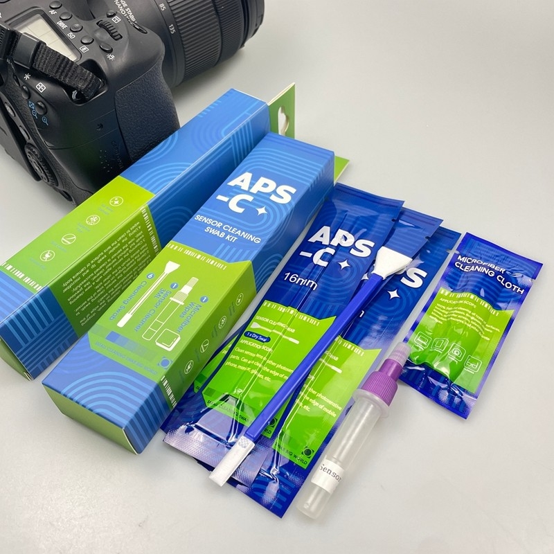3 in 1 APS-C Camera Sensor Swab Reiniging Kit Individuele Verpakt Met Sensor Reiniger