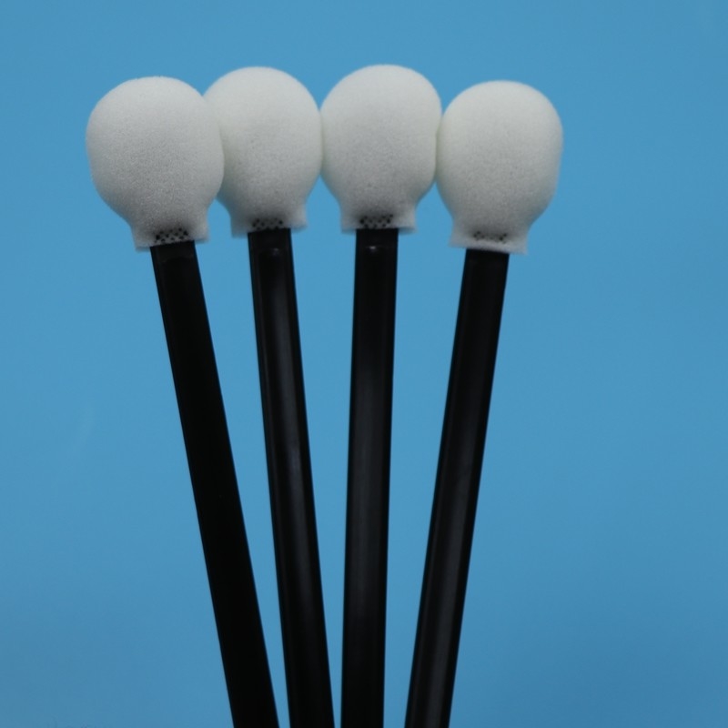 708 Lintvrij Zwart Handvat Circulair Sponge Stick Schoonkamer Swab Autoschoonmaak Lollipop Swab