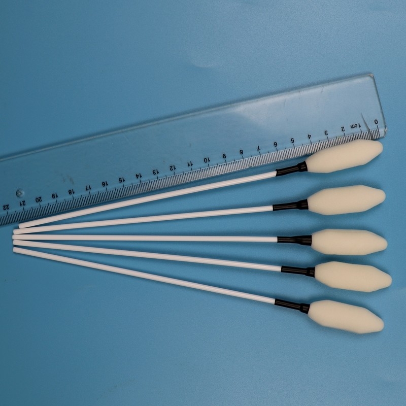 21 cm lang PP Stick Big Paddle Head Medische spons Stick Trocar Wipe Foam Swab