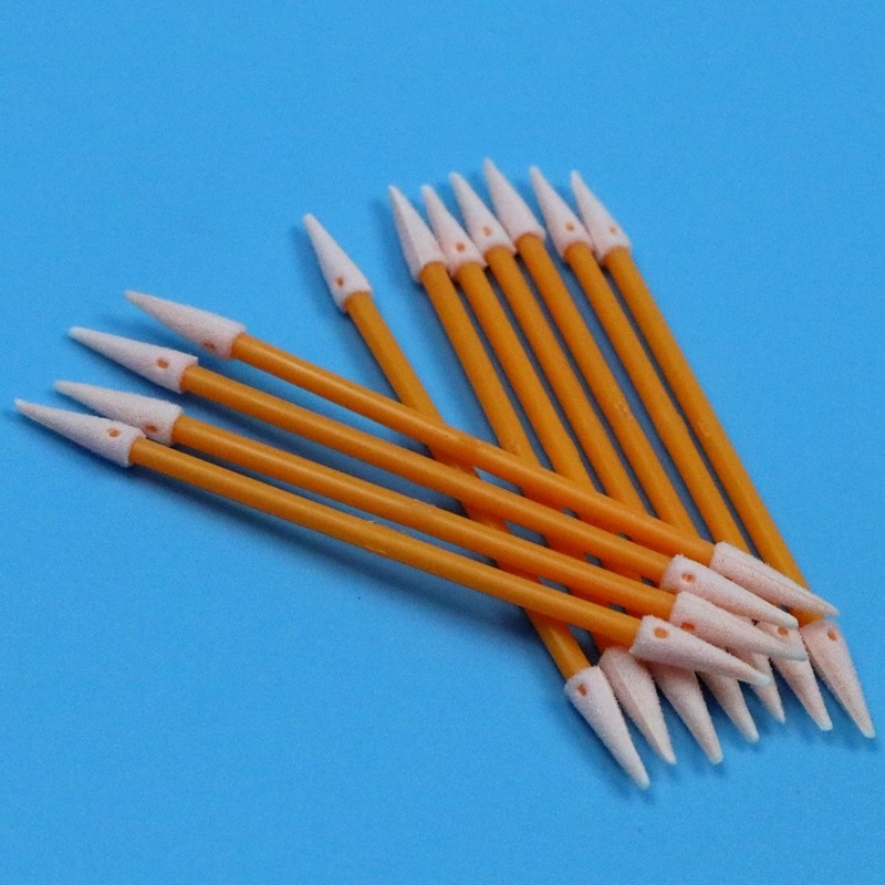 Lintvrije oranje stok dubbelpuntige puntige spons met een gedetailleerde swab Cleanroom Foam Swab