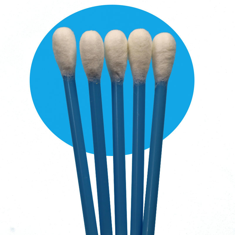 10 cm Blauw PP Stick Groot Ronde Hoofd Cotton Bud Medisch Cotton Swab Applicator Voor Proefverzameling